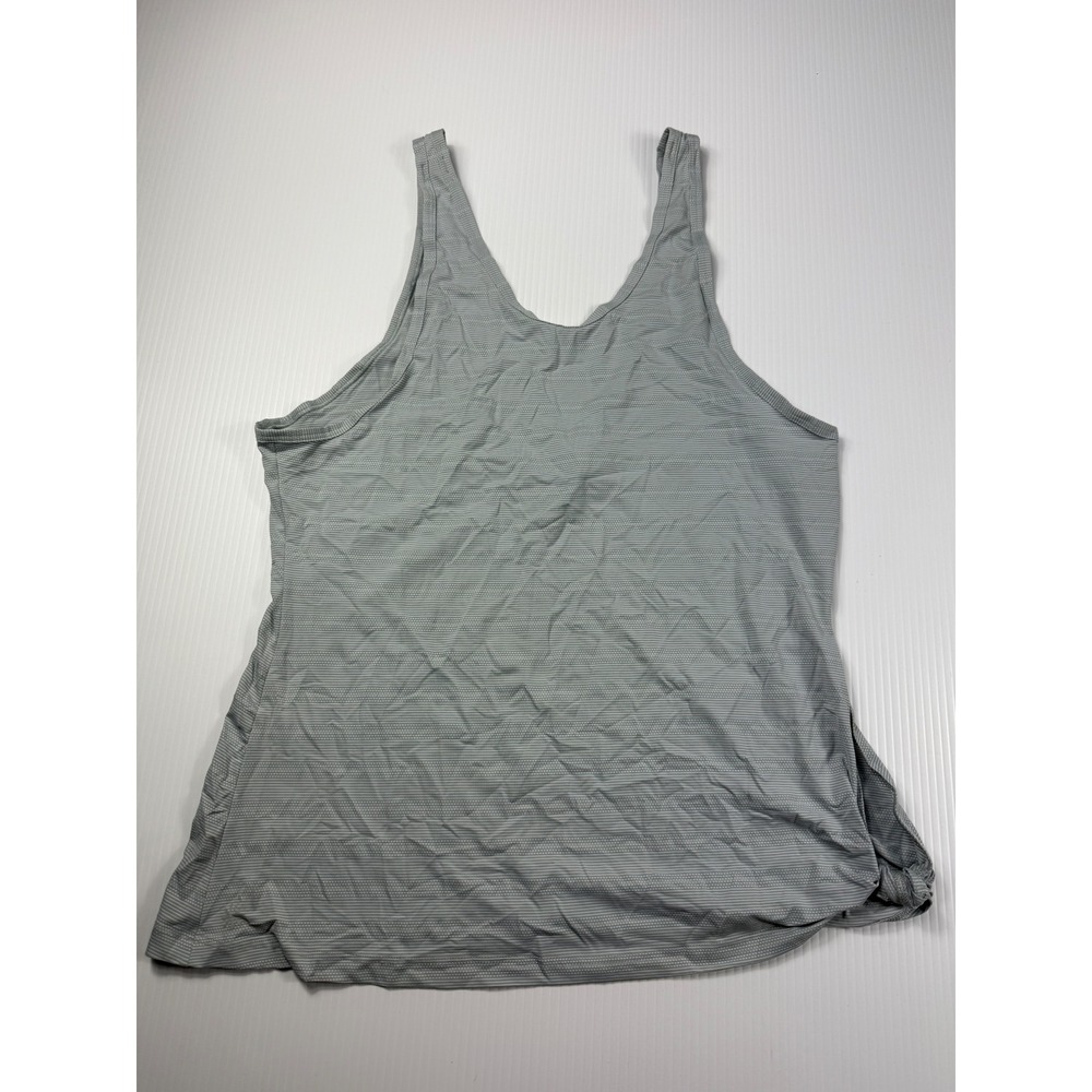 Athletaโ Tank Top Athletic Workout Fitness Casual Gray Striped Sleeveless M